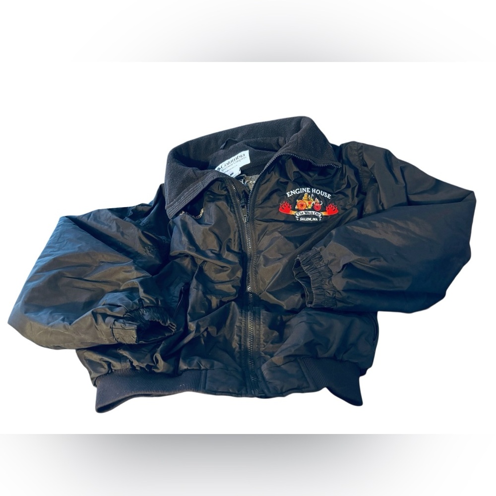 VINTAGE Columbia Jacket - Engine House Salem MA - Embroidered Logo - Witch City